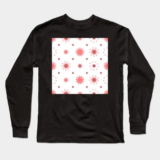 Suns and Dots Light Red on White Repeat 5748 Long Sleeve T-Shirt